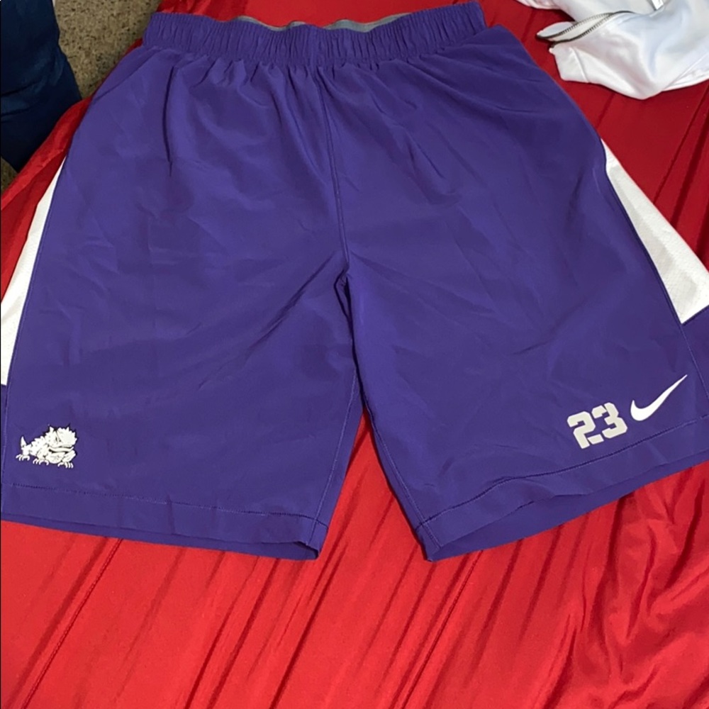 Player worn TCU basketball shorts Nike